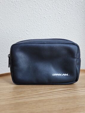 Vintage Pan Am Black Men's Toiletry Bag - Classic Travel Organizer